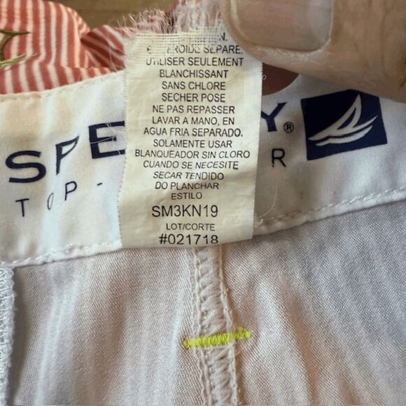 Sperry Topsider Men's Striped Palm Flat Front Stretch Casual Shorts Red Size 36 - Picture 4 of 6